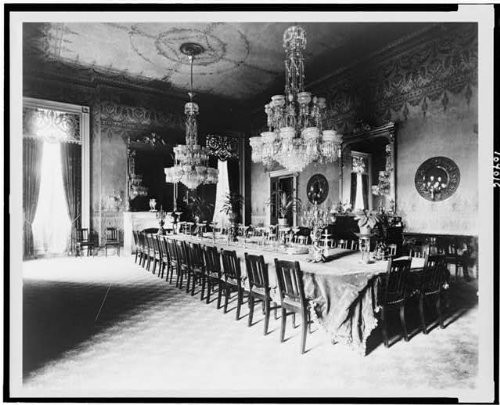 HistoricalFindings Photo: State Dining Room,Official Residence,Table,Chairs,White House,Washington DC,1889