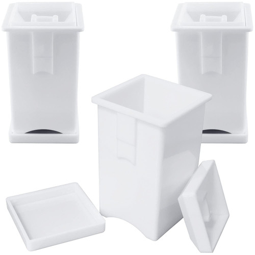 ITROLLE Corn Butter Spreader 3PCS White Plastic Cob Butterer Holder Butter Dispenser with Built-in Cover