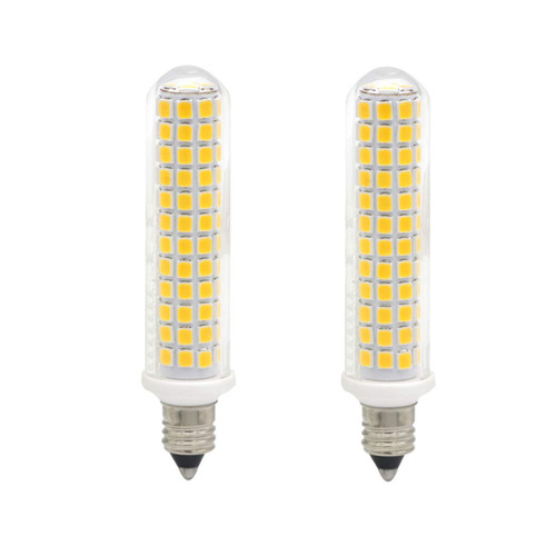 Ylaide E11 led Bulb 100W Halogen Bulbs Equivalent 1200lm, t4 JD E11 Mini Candelabra Base Light Bulbs 110V 120V 130 Voltage Input, Pack of 2 (Warm White 3000K)