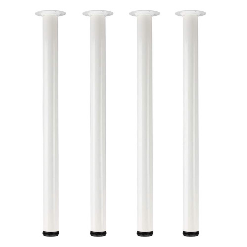 QLLY 29.5 inch / 75cm Adjustable Tall Metal Desk Legs, Office Table Furniture Leg Set, Set of 4 (75cm, White)