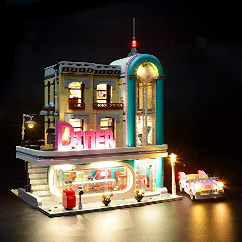 Briksmax Downtown Diner Led Lighting Kit- Compatible with Lego 10260 Building Blocks Model- Not Include The Lego Set
