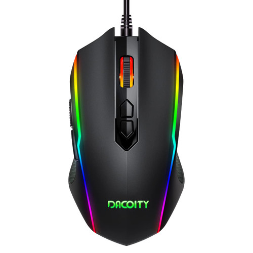 Wired Gaming Mouse, Ergonomic USB Computer Mouse with 8 Programmable Buttons, Optical Game Mouse with 16.8 Million Chroma RGB Backlights and 7 Light Modes, Adjustable 7200DPI for Windows PC Gamers