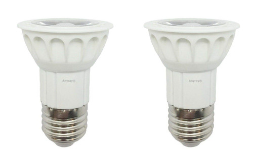 Anyray 2-LEDs JDR Light Bulbs Dimmable 120V - Warm White 5W=(50W Halogen Replacement) E26 / E27 Medium Base 130V