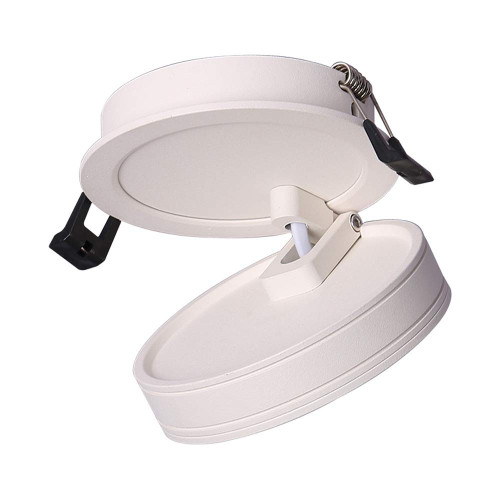 OKLUCK Ultra-Thin 5w/7w/10w COB Highlight Embedded Anti-Glare Panel Light Ceiling Energy Saving Spotlight Round Recessed No Strobe Illumination Downlight Baffle Trim (Color : White Light, Size : WHI