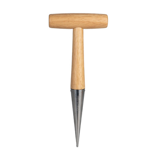 FLORA GUARD Hand Dibber Garden Tool, Seed Planter Tool with Wood Handle for Sowing Seed - 11" Seed Dispenser for Planting Steel Garden Dibber, Transplanting Plants,Planting Bulb,Digging