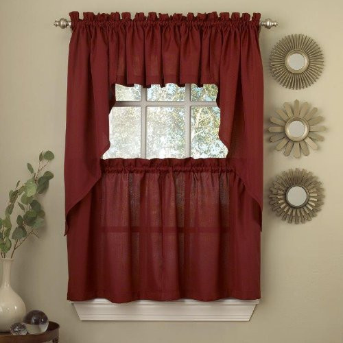 The_Curtain_Shop Ribcord 24" Tier Burgundy Wine