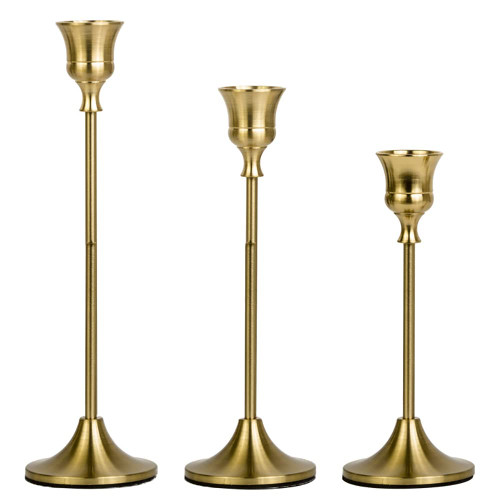 Candlestick Holders Taper Candle Holders - Gold Candlestick Holder Set Candle Stick Holders kit Decorative Candle Stick for Christmas, Wedding, Party, Dinner Tables,Home Decor, Bronze