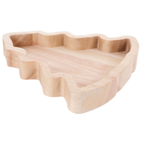 BESTOYARD Christmas Tree Tray Wood Tray Bandejas para Comida Desk Tray Christmas Dish Tabletop Snack Plate Wooden Snack Tray Khaki Student Small and Fresh Wood Candy Wooden Trays Fruit Plate