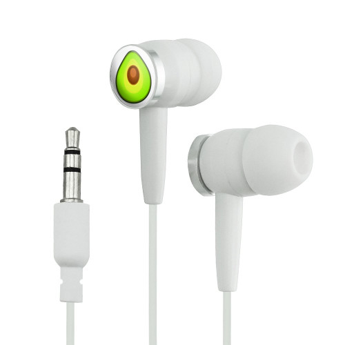 GRAPHICS & MORE Avocado Novelty in-Ear Earbud Headphones - White