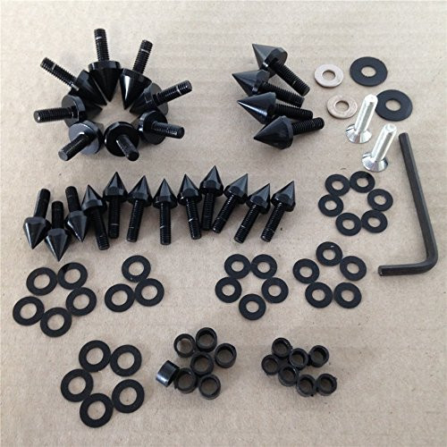 XKH- Motorcycle Black Motorcycle Spike Fairing Bolts Compatible with 2003 2004 Suzuki Gsxr1000 Gsx-R 1000 [B075DVL1F4]