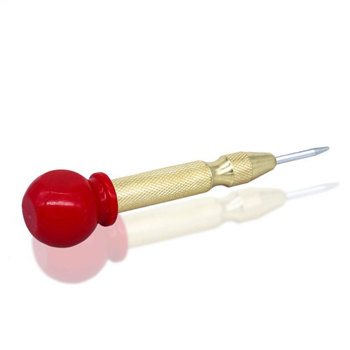 GRUNI Automatic Centre Punch General Automatic Punch Woodworking Metal Drill Adjustable Spring Loaded Automatic Punch Hand Tools 1Pcs (Color : Sliver with hat)