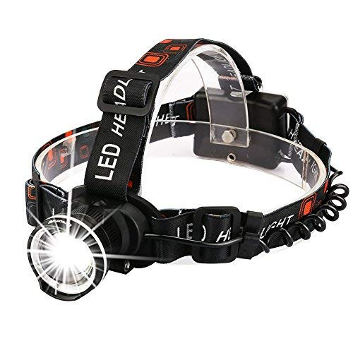 CrazyFire LED Headlamp, Super Bright Headlamp Headlight Flashlight, 3 Modes Zoomable Headlamps for Runing,Hiking,Camping,Fishing,Hunting(Black)