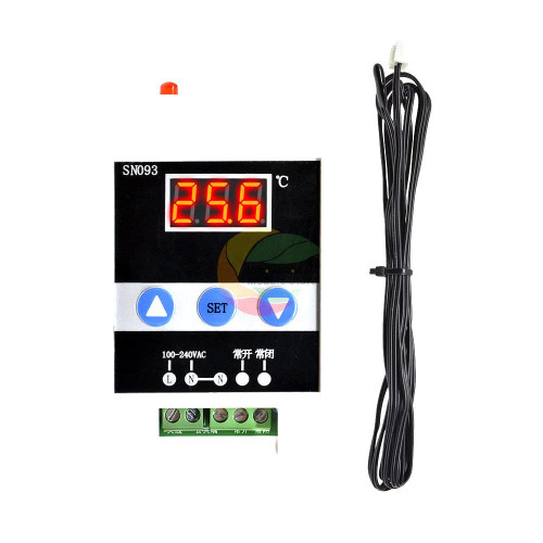 AC 110V-240V 220V Rail Temperature Digital Red Display Thermostat Thermostat Incubator Cooling Heating Temperature Control