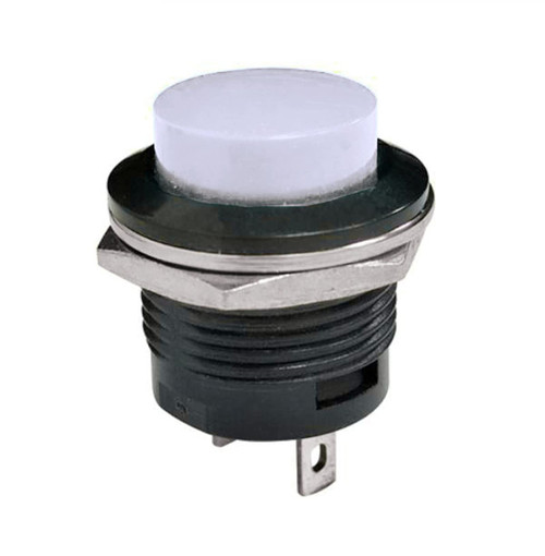 FEHAUK 1PCS R13-507 Momentary SPST NO Red Black White Yellow Green Blue Round Cap Push Button Switch AC 6A/125V 3A/250V (Color : White)