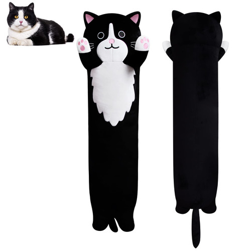 MUFEIRUO Long Cat Plush Long Body Pillow, 39.5" Cute Long Cat Stuffed Animals Cat Plushie, Soft Kawaii Black Cat Plush Pillow Doll Stuffed Cat Toys for Kids Birthday Christmas MUFEIRUO Long Cat Plush Long Body Pillow, 39.5" Cute Long Cat Stuffed Animals Cat Plushie, Soft Kawaii Black Cat Plush Pillow Doll Stuffed Cat Toys for Kids Birthday Christmas
