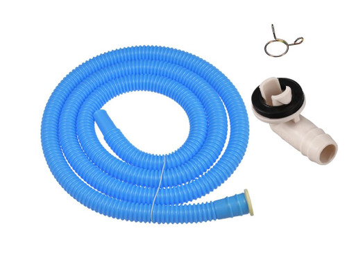 Air Conditioner Drain Hose Kit, 3/5 Inch Drain Hose Connector Elbow Fitting with 5.2ft AC Water Drain Hose Kit, Universal Fit Mini-Split AC Unit and Window Air Conditioning Unit, Replacement Parts