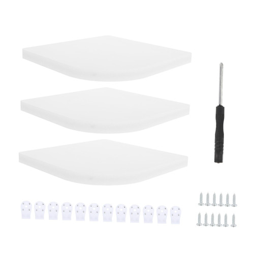 Garneck 3pcs Corner Shelf White Shelves Wooden Wall Shelf Wall Mounted Shelves Corner Floating Shelves Corner Floating Shelf shelfslves Wall Wood Wall Shelf Decorative Wall Rack Triangle