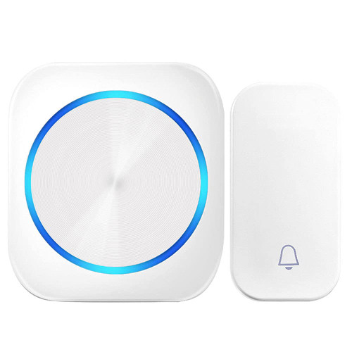 Wireless Doorbell, No Battery Required Doorbell Chime Kit Operating at 490 Feet with Self Powered Button, 58 Melodies, 4 Volume Levels & LED Flash