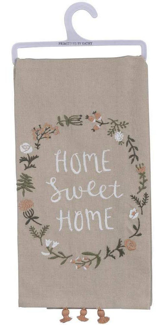 Primitives by Kathy Cathy Heck Studios Embroidered Dish Towel, Home Sweet Home
