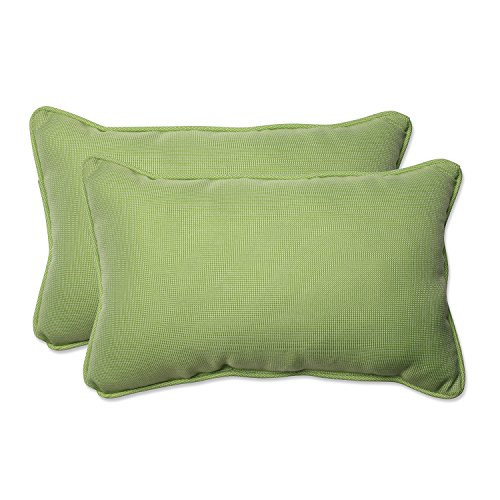 Pillow Perfect Outdoor/Indoor Tweed Rectangular Throw Pillow (Set of 2), Lime