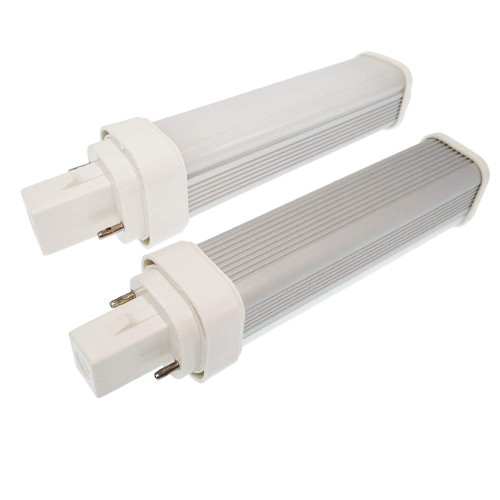 2pcs G24d 2Pin 7W Plug in CFL LED Bulb Replacement E-Simpo Rotatable PL Horizontal Recessed Downlight 600-800lm Sideview CFL 2U PL-C 13W Equivalent(Need Throw Ballast) (G24D Base 2-Pin 21mm, Daylight)