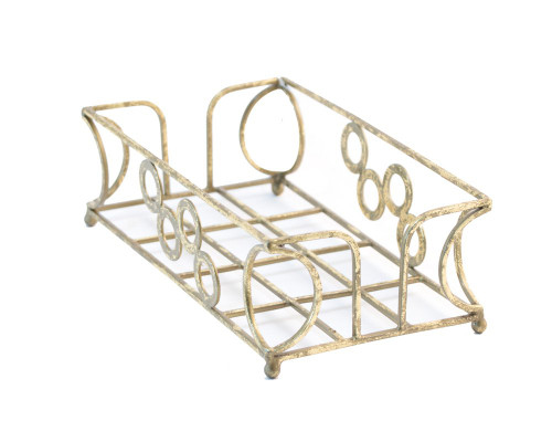 Boston International Cairo Circles Guest Towel Holder Caddy, 8.75 x 4.75-Inches, Antique Brass