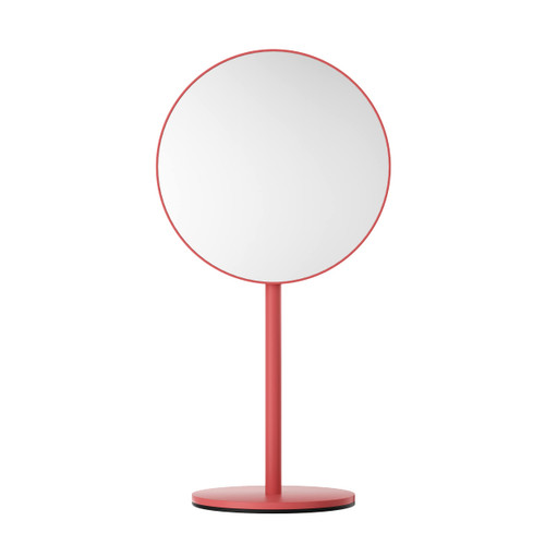 Nicesail Magnifying Make up Mirror with Stand, 1X and 5X Magnification, 6.5 Inches Makeup Mirror for Desk Mirror, Red Mirror, No Swivel, No Light(6.5 Inch, 5X)