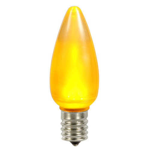 Vickerman C9 Ceramic LED Yellow Bulb Nickel Base, 130V .96 Watts, 5 diodes, 25 Bulbs per Pack