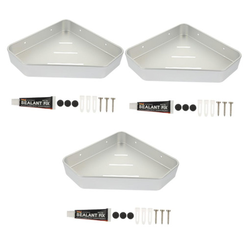 HOMSFOU 3 Sets Storage Rack Corner Shower Shelf Toiletries Organizer Bathroom Rack Shelves for Storage Wall Mounted Metal Storage Shelves Tub Shelf for Bathtub Bathroom Storage Stand Metal