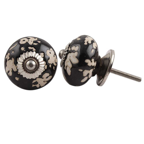 Indian Shelf 2 Pieces Drawer Pulls for Dressers | Leaf Cute Knobs | Cabinet Door Knob Black | Drawer Knobs for Dresser Ceramic | Girl Dresser Knobs | Western Drawer Pulls and Knobs