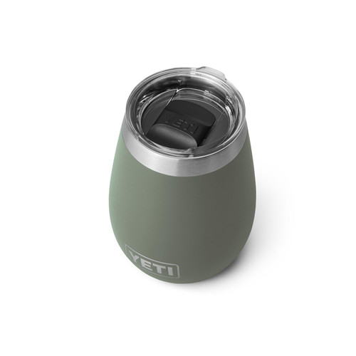 YETI Rambler 10 oz Wine Tumbler, Vacuum Insulated, Stainless Steel with MagSlider Lid, Camp Green