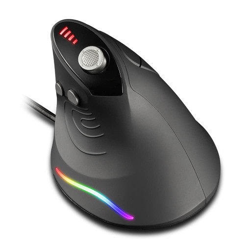 zelotes Ergonomic Gaming Mouse, Computer Vertical Gaming Mouse with Hand Pad, Customizable Buttons, Adjustable Precision 10000Max DPI, Multi-Function Joystick Design,Wired