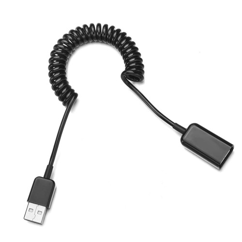 2ft Coiled USB 2.0 A Male to A Femal Cable Expansion Spring USB Charger Spiral Flexible Syncing & Charging Cable Adapter Charging Data Transfer Cord
