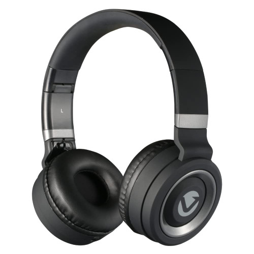 Volkano Wireless Wireless Bluetooth Headphones with Mic, 10Hr Long Playtime, Folding Headset, Over-Ear Stereo Headset with Hands-Free Calling & ?FM Radio [Black & Silver] - Lunar Series