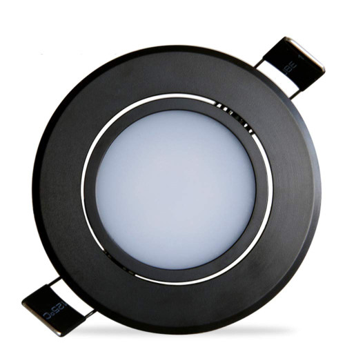 AIKUZ Tricolor Light LED Recessed Downlight Black Round Recessed Ceiling Panel Light Adjustable Rotating LED Recessed Spotlight Wide Voltage AC85-265V Household Commercial Lighting Downlight Ultra Sli