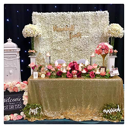 B-COOL 90"X132" Rectangle Gold Sequin Tablecloth Vintage Wedding tablecloth B-COOL 90"X132" Rectangle Gold Sequin Tablecloth Vintage Wedding tablecloth