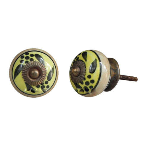 Indian Shelf 4 Pieces Drawer Knobs Kids | Leaf Dresser Knobs Nursery | Drawer Pulls and Knobs Black | Modern Cabinet Pulls Ceramic | Dresses Knobs | Single Hole Cabinet Knobs