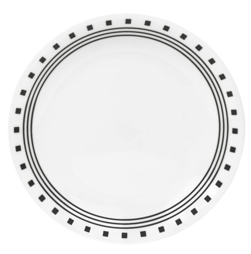 CORELLE Livingware 8-1/2-Inch Luncheon Plate, City Block, 8-1/2", Black