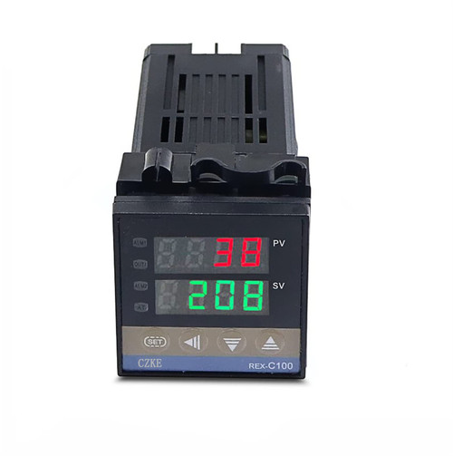 TINTAG Digital 220V PID REX-C100 Temperature Controller + max.40A SSR+K Thermocouple PID Controller Set + Heat Sink (Color : REX-C100)
