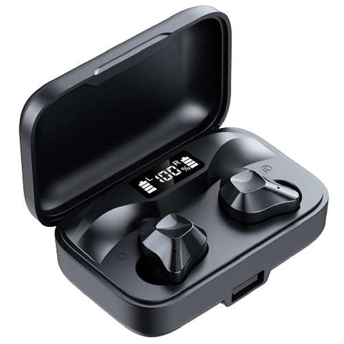True Wireless Earbuds TWS Bluetooth V5.0 Headphones HiFi Quality Stereo in-Ear Earphones Built-in Mic Premium Deep Bass Noise Cancelling,Black True Wireless Earbuds TWS Bluetooth V5.0 Headphones HiFi Quality Stereo in-Ear Earphones Built-in Mic Premium Deep Bass Noise Cancelling,Black