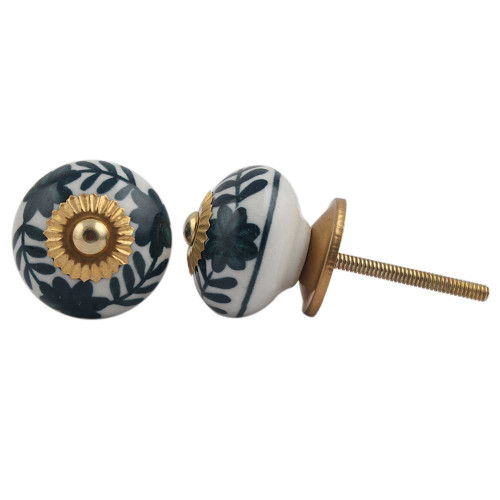 IndianShelf 6 Pack Drawer Pull for Kitchen Cabinets|Flower Unique Door Knobs|Cabinet Knobs Modern Green|Knobs for Dresser Drawer Vintage Ceramic|Decorative Dresser Knobs|Pull Knobs for Dresser Drawer