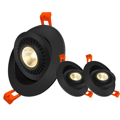 FAZRPIP 3 Pcs COB Recessed Downlight 3W/5W/7W/12W Baffle Trim Adjustable Angle Eyeball Retrofit Spotlight Daylight Retrofit Downlight LED Gimbal Recessed Light