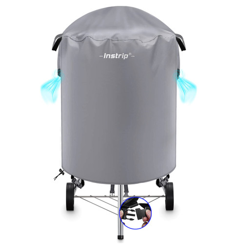 Grill Cover for Weber Kettle - Heavy Duty 600d Polyester Oxford Weber 22 Inch Charcoal Grill Cover Waterproof Windproof Buckle with Handles Drawstring for Weber 7150 Grill Cover