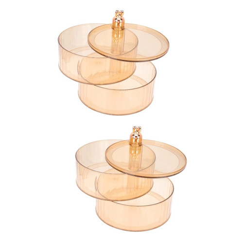Serving Dishes 2pcs Rotating Fruit Plate Round Coffee Table Tray Circle Tray Fruit Decor Party Snack Tray Veggie Tray Plastic Dish Exquisite Food Trays Food Serving Dish