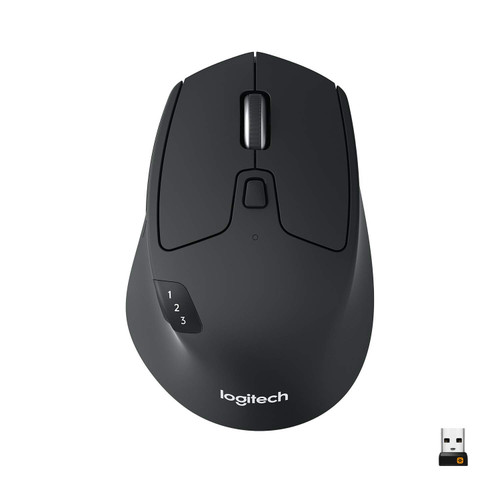 Logitech M720 Triathlon Bluetooth Wireless Optical Mouse with Unifying Receiver (Renewed)