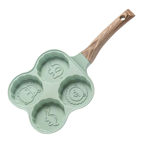 Gazechimp Egg Frying Pan Pancake Maker Cookware Wooden Handle Small Frying Pan Skillet Omelet Pan Egg Ham Pans for Household Cooking Breakfast, Style B