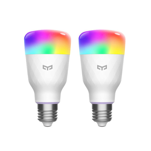 YEELIGHT LED Smart Light Bulb 60W Equivalent, A19 LED Wi-Fi Smart Bulb, RGBW Color Changing Bulb, Work with Apple HomeKit, Alexa & Google Assistant, SmartThings, Razer Chroma 2 Pack YEELIGHT LED Smart Light Bulb 60W Equivalent, A19 LED Wi-Fi Smart Bulb, RGBW Color Changing Bulb, Work with Apple HomeKit, Alexa & Google Assistant, SmartThings, Razer Chroma 2 Pack
