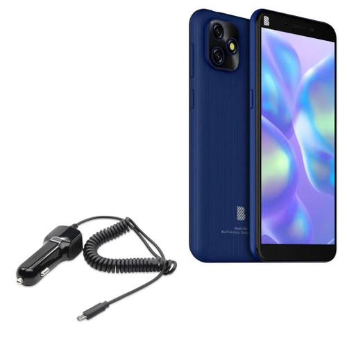 BoxWave Car Charger Compatible with BLU G40 - Car Charger Plus, Car Charger Extra USB Port with Integrated Cable for BLU G40 - Black