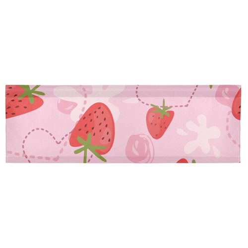 Augenstern Window Topper Curtain Strawberry-Yogurt-Love-Pink 54x18 inch Valance Short Curtain for Kitchen Windows/Bathroom/Living Room/Bedroom Augenstern Window Topper Curtain Strawberry-Yogurt-Love-Pink 54x18 inch Valance Short Curtain for Kitchen Windows/Bathroom/Living Room/Bedroom