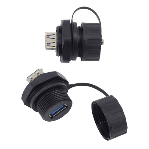PENGLIN 2PCS USB3.0 Connector,Waterproof USB Type A Panel Mount Coupler Female to Female,High-Speed Date+Charging USB Adapter Socket